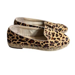 Sole Society shoes Sammah animal print calf hair espadrille slip on flat Sz 7.5